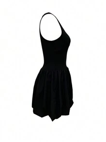 Vestido de tirantes ajustado con volantes al estilo europeo y estadounidense para mujeres