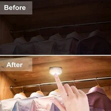 LED Puck Lights With Remote Under Cabinet Lighting Battery Powered Stick On Lights Push Lights Closet Lights - Multicolor - View 7