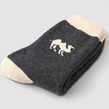 1 par/5 pares Calcetines de lana cálida de pelo de camello para mujer y hombre, calcetines gruesos, calcetines de camello cálidos, calcetines suaves de felpa para otoño e invierno, calcetines de camello - Multicolor - Ver 12