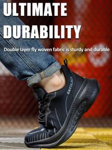 RAYDLINX Women's Steel Toe Shoes, Anti-Smash, Anti-Puncture, Comfortable, Anti-Odor, For Work Site, Protective Footwear - Black - View 7