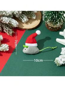 圣诞装饰1件随机颜色宠物玩具宠物用品圣诞系列仿真小老鼠毛绒玩具、派对互动玩具、猫咪自娱自乐玩具、减压玩具/部分配件、颜色、文字、图案、形状随机 - 彩色 - 查看 7