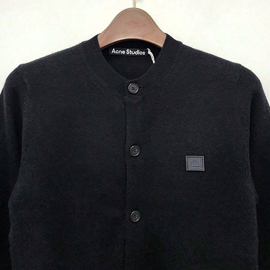 Acne Studios Face Patch Crop Cardigan Black SHEIN USA
