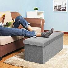 Storage Bench 76x38x38cm Storage Box End Of Bed Storage Bench Storage Bench For Home Living Room Back To School Dormitory Storage - Grey - View 7