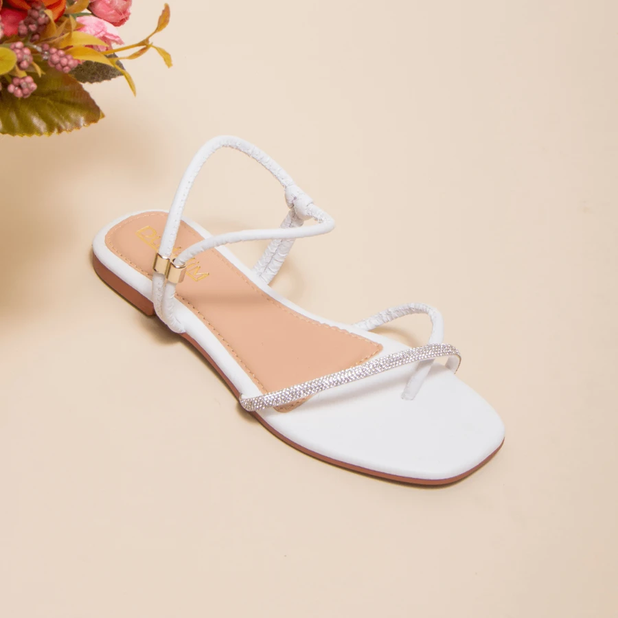 Original Stras Women's Flat Sandal With Adjustment - trắng - Xem 1