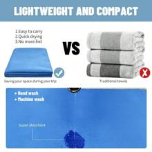 1 peça/2 peças Toalha Esportiva Portátil de Microfibra Ultramacia de Secagem Rápida, Azul Claro, Absorvente, Que Não Acumula Areia, para Ioga, Natação, Caminhada e Acampamento