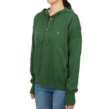 Vivienne Westwood Embroidered Logo Hoodie Cardigan Green