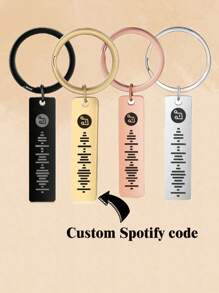1 Llavero personalizado con código de música DIY, llavero creativo con código de música personalizado de Spotify, regalo exclusivo y especial para novia y novio