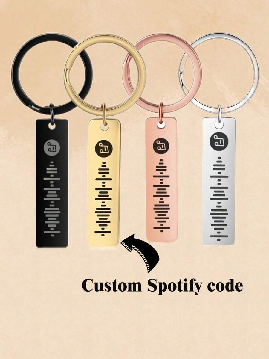 1 Llavero personalizado con código de música DIY, llavero creativo con código de música personalizado de Spotify, regalo exclusivo y especial para novia y novio