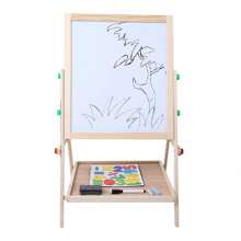 Tablero de dibujo de madera para niños y bebés, 2 en 1, de doble cara, de pie - Caqui - Ver 7