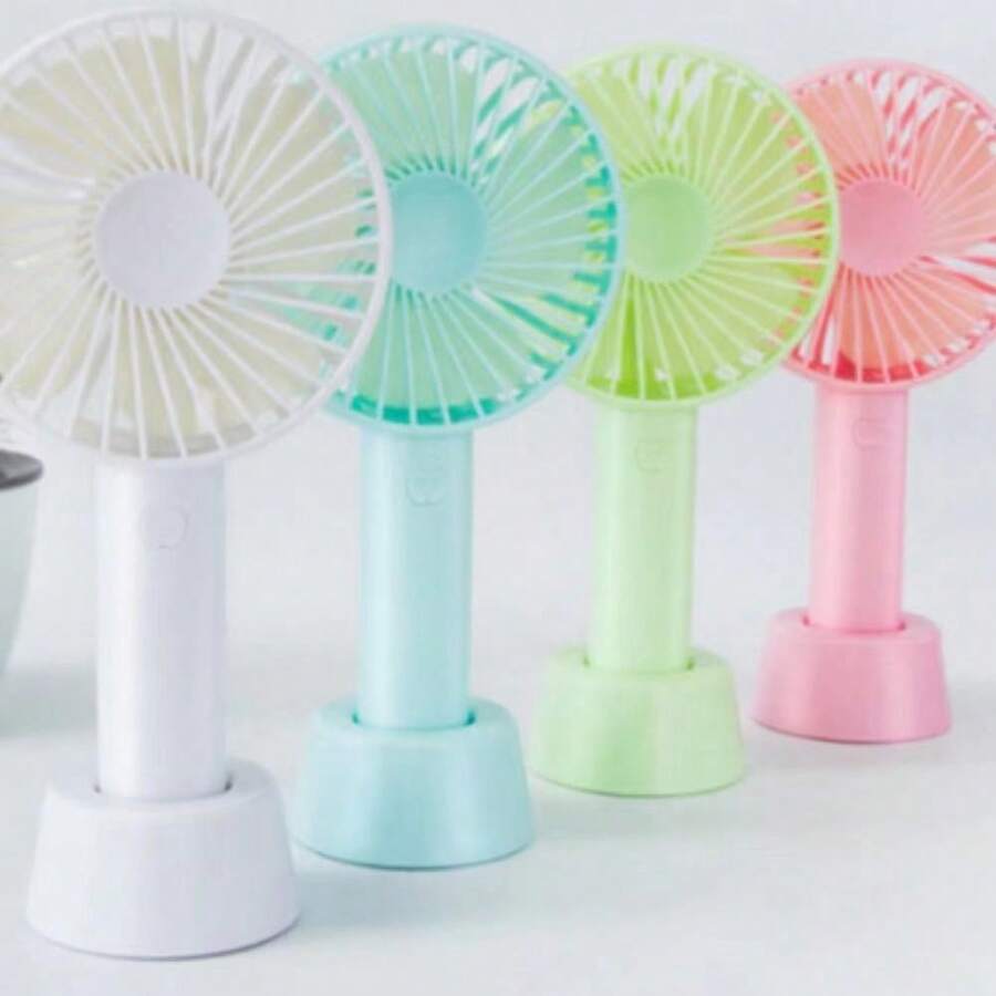 Mini Fan Rechargeable Portable Handheld Desk Usb Led Fan - 藍色 - 查看 1