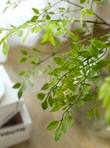 1 件/2 件/3 件，105 厘米/41.3 英寸，人造植物（不含花瓶），具有逼真触感叶子的假塑料绿色植物，人造绿叶南天竹，人造绿叶茎，人造绿叶树枝和叶子，适用于家居装饰花瓶花束婚礼绿叶装饰餐桌装饰节日装饰户外装饰秋季装饰花园装饰房间装饰派对装饰庭院花园装饰酒店餐厅装饰圣诞装饰春季装饰、情人节、礼物 - 綠色 - 查看 13