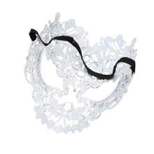Masquerade Mask Mardi Gras Costume Mask Christmas Cosplay Metal Party Mask, 20*16 Cm - trắng - Xem 5