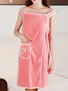 1pc Cartoon Rabbit Print Sleeveless Bathrobe, Soft, Absorbent, Thick, Edged Spa Bath Towel For Shower And Gym Home Bathroom Decor - View 8