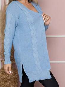 BRAIDED COAT FR222 - 藍色 - 查看 1