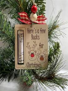 1pc Wooden Personalized Christmas Coin Pendant, With Gift Car, Game Console, Elk, Christmas Tree, And Gift Box Design - Classic Wooden Coin Clip Tree Decoration, Suitable For Holiday Gifts, No Electricity Or Feathers Required,Christmas - Multicolor - View 10