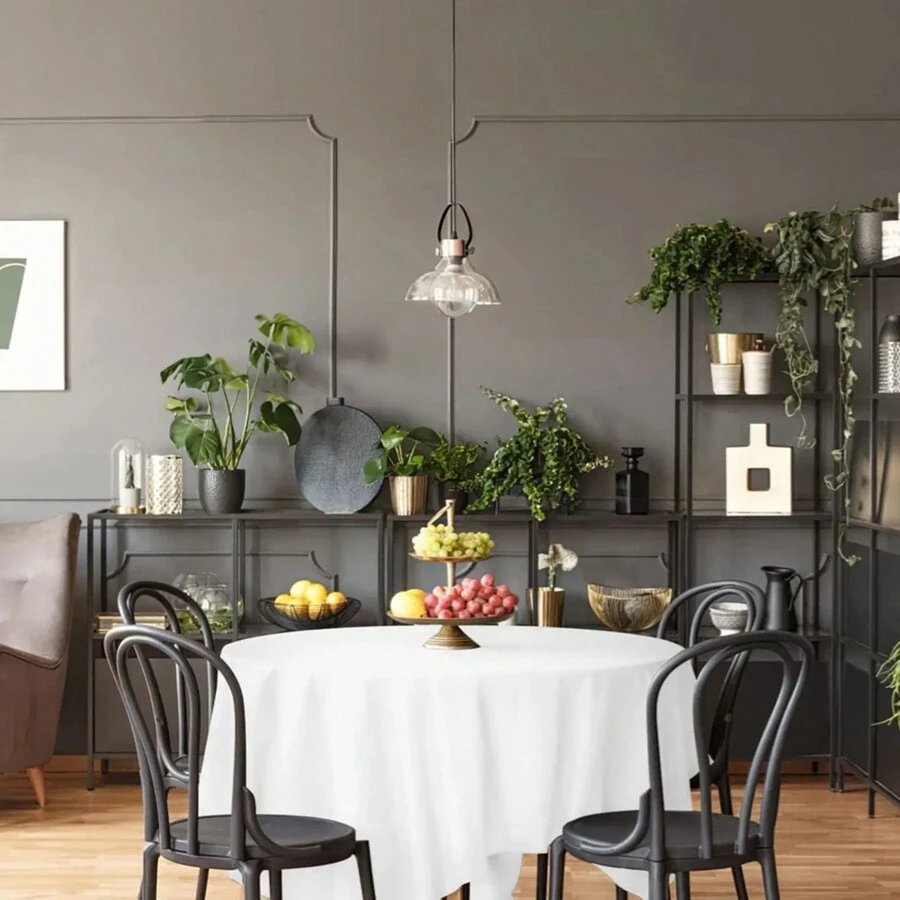 2 Pack White Round Tablecloths 60 Inch For 2048 In Tables 200 GSM