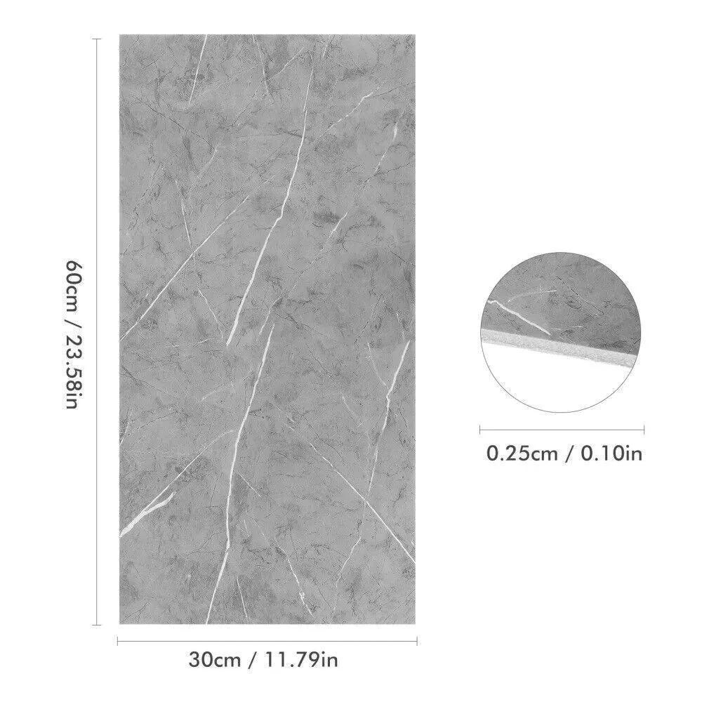 20PCS SelfAdhesive Black Marble PVC Cladding Wall Panels For Kitchen