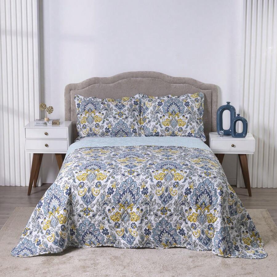 Boutis Ultrasonic Double-Sided 3-Piece Bedspread Kit With Pillowcase - Lisbon - View 1