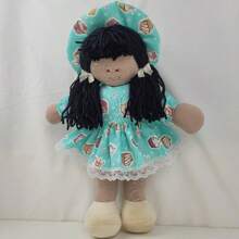 BLACK RAG DOLL MALY 37CM TOY GIRL'S ROOM CHILDREN'S PARTY DECORATION - BÚP BÊ ĐEN MALY CAP CAK XANH - Xem 1