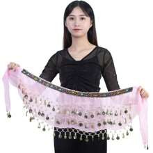 Váy múa bụng cho nữ Thái Lan/Ấn Độ/Ả Rập Khăn quấn hông Váy múa bụng cho nữ Trang phục biểu diễn có tua rua kim sa - Nhiều màu - Xem 18