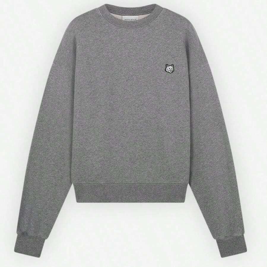 Maison Kitsuné Women's Bold Fox Head Patch Comfort Sweatshirt Medium Grey Melange - 灰色 - 查看 1