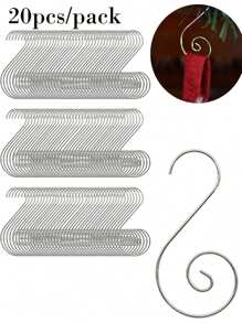 20pcs-Decorative Hooks,Christmas Decoration Hanger,Christmas Tree Hanger Bauble Ball Metal Hooks Christmas Decoration S-Hooks - Multicolor - View 1