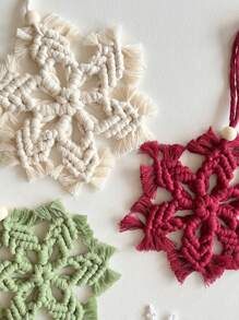 1 波西米亚手工编织吊坠雪花五角星墙面装饰礼物、家居装饰、房间装饰、墙面装饰 - 多色 - 查看 2