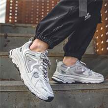 新款男士休闲鞋运动鞋脏鞋厚底厚底运动鞋ins风 - 米色 - 查看 4