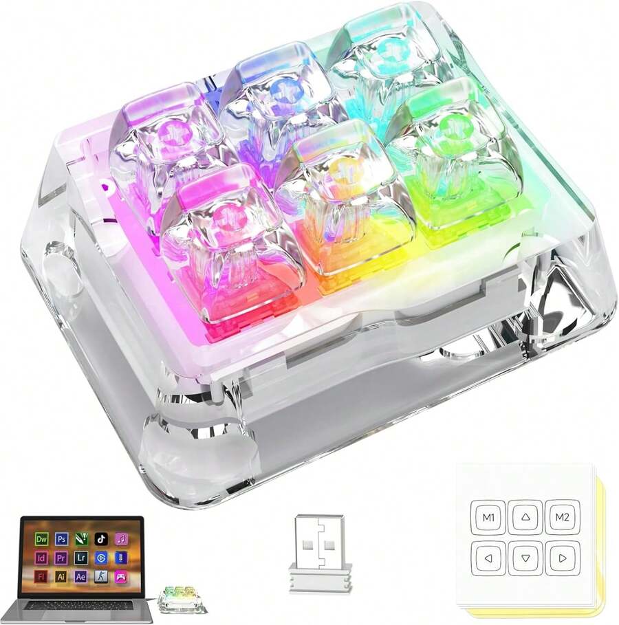 ATTACK SHARK OSU Keyboard,6-Key Macro Gaming Keyboard Programming Macro ...