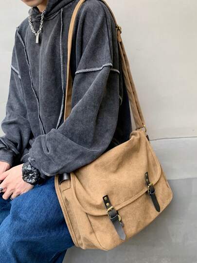 peach tree 复古纯色帆布单肩包 桃树圣诞男包 度假旅行必备品 爸爸礼物 男士侧包 斜挎包 手提包 单肩包 邮差包 趣味礼物 男士包包 男士礼物 圣诞礼物 男友礼物 节日必备品 露营单肩包 男士夏季棕色包 返校