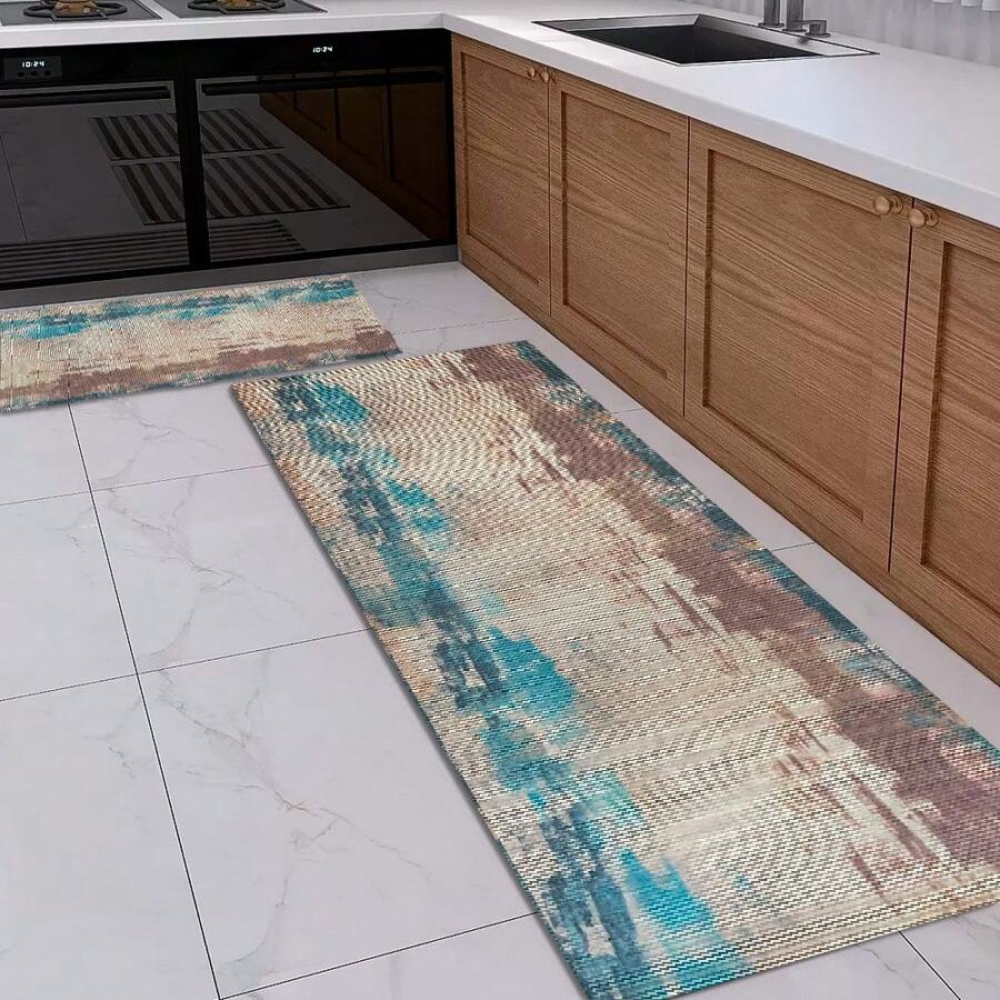 Pixel Kitchen Mat Set Kit 1 Fridge Mats + Non-Slip Sink - 彩色 - 查看 1