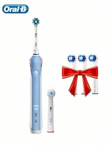 Oral B Pro4000 3D Clean 充电式电动牙刷 1 个刷柄 + 1 个电源 + 2 个刷头，小圆刷头，4 种刷牙模式，压力传感器，IPX7 防水，情侣牙刷，适合男朋友、女朋友的礼物 - 多色 - 查看 14