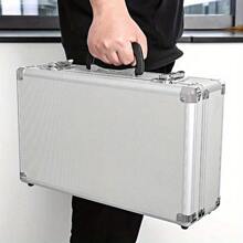 Lockable Flight Case Portable Aluminium Box Silver Carrying Case For Measurement Instruments Storage Toolbox (400 X 240 X 125 Mm) - Black - View 7