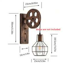 1 件复古工业乡村风管道壁灯，复古滑轮壁灯，适用于餐厅、酒吧、俱乐部 - 1件復古壁燈 - 查看 16
