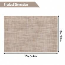 4pcs Interwoven Woven Vinyl Non-Slip Insulated Placemats Silver PVC Easy To Clean Premium Plastic Placemats, Heat Resistant Non-Slip Placemats For Dining Room Table, Kitchen Table Placemats - Multicolor - View 5