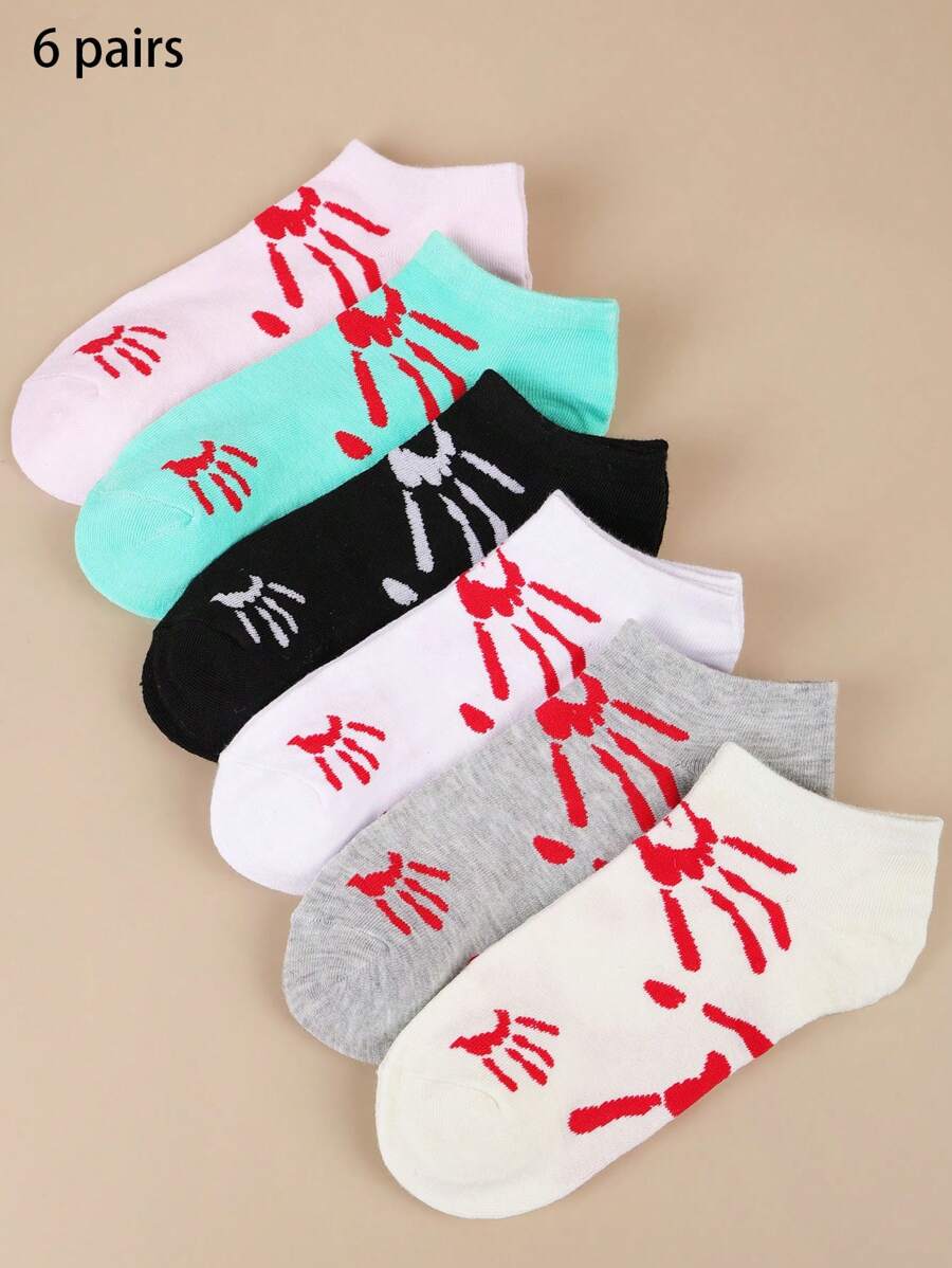 6 双女士低帮豹纹隐形袜子（黑色、白色和灰色），防滑、吸汗