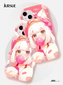 JURSUE 时尚美学可爱防震软手机壳适用于 iPhone 16 15 14 13 12 11 Pro Max SE 2020 X XR XS 8 7 Plus Z1441Q - 粉色 - 查看 2