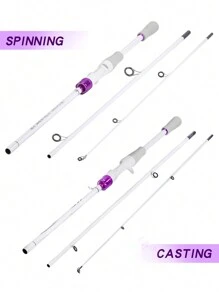 SOUGAYILANG Cần câu cá siêu nhẹ 3 đoạn 1,8M bằng carbon cao cấp, cần câu quay & cần câu đúc, cần câu di động có tay cầm bằng EVA, vòng dẫn hướng bằng thép không gỉ dành cho cần thủ chuyên nghiệp - trắng - Xem 3