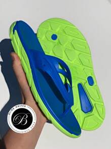 Turbo Casual Everyday Flip Flops New Men's Women's 37 To 44 Launch Promotion - Xanh lam và xanh lục - Xem 2