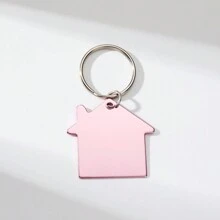 1pc Customized Geometric Simple Casual Iron Stainless Steel 4-Color Key Chain, Housewarming Gift For Friends And Family Moving To New Home - Multicolor - View 13