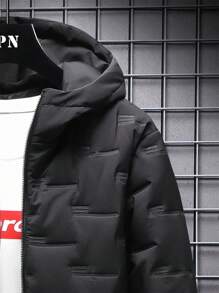 Abrigo acolchado de unicolor para hombres, modelo 2024, cálido para el invierno