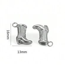 3pcs Stainless Steel 18K Gold-Plated Boots Pendant Pendant DIY Necklace Earrings Jewelry Accessories Making
