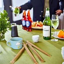 10 /100 件独立包装天然可重复使用竹吸管适用于咖啡、牛奶、茶、果汁和厨房用品，适用于节日派对、婚礼和情人节礼物、圣诞礼物装饰 - 10PCS - 查看 6