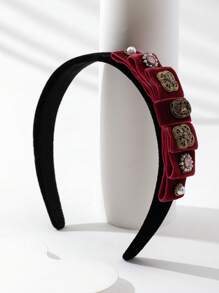 1 件闪亮奢华复古宫廷风格尼龙女士头带，适合日常佩戴、活动和礼物 - 經典 - 查看 5