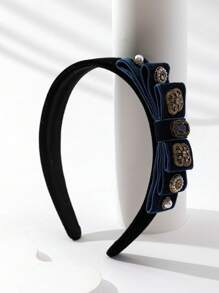 1 件闪亮奢华复古宫廷风格尼龙女士头带，适合日常佩戴、活动和礼物 - 經典 - 查看 3