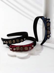 1 件闪亮奢华复古宫廷风格尼龙女士头带，适合日常佩戴、活动和礼物 - 經典 - 查看 2