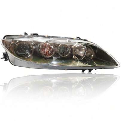 SHZICMY 1pc Black Housing With Clear Lens Halogen Headlight Assembly Passenger Side For 2006 2007 2008 GP7A510K0B GP7A510L0B