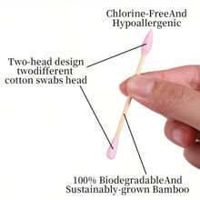 Bamboo Cleaning Swabs 200ct | Wooden Cleaning Swab | Double Tipped Ear Sticks | Buds For Ears, Face Towel, Buds, Makeup Remover Pads - Multicolor - View 2