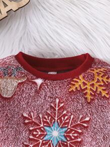 2 sztuki świątecznych płatków śniegu i jeleni polarowych swobodnych wygodnych strojów dla dziewczynek, jesień/zima