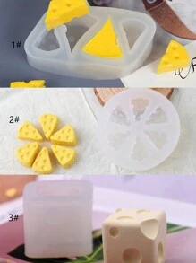 1 件逼真的奶酪形硅胶蜡烛模具 - 白色 - 查看 1